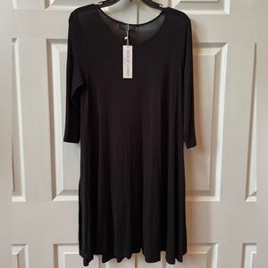 Black Made by Johnny 3/4 Sleeve Length Swing Dress NEW S-M